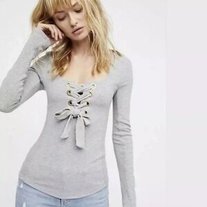 Free People 'Looking Back' Lace Up Top